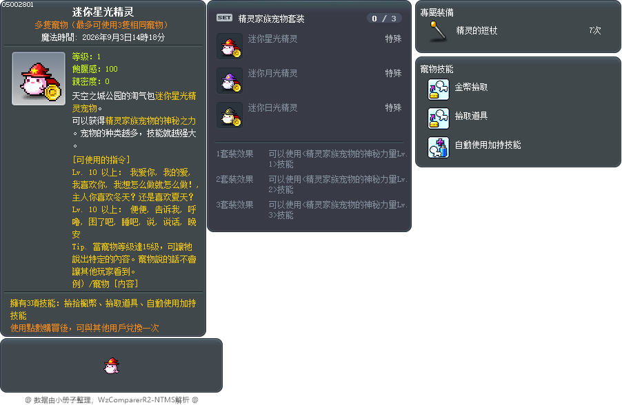 迷你星光精灵 Tooltip