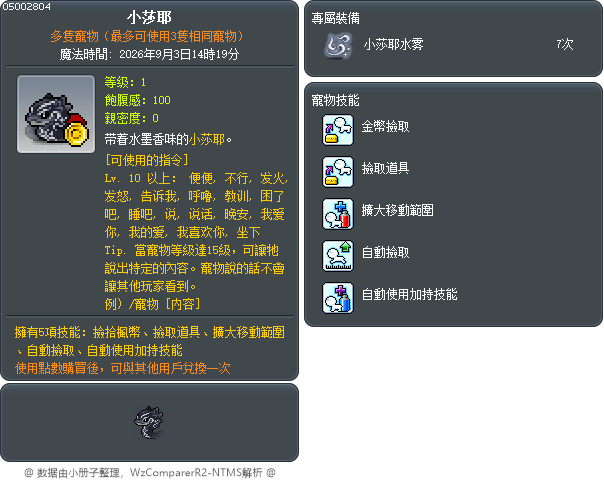 小莎耶 Tooltip