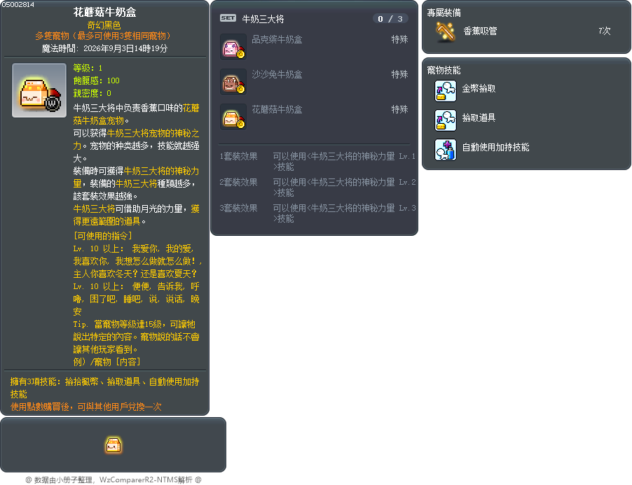 花蘑菇牛奶盒 Tooltip