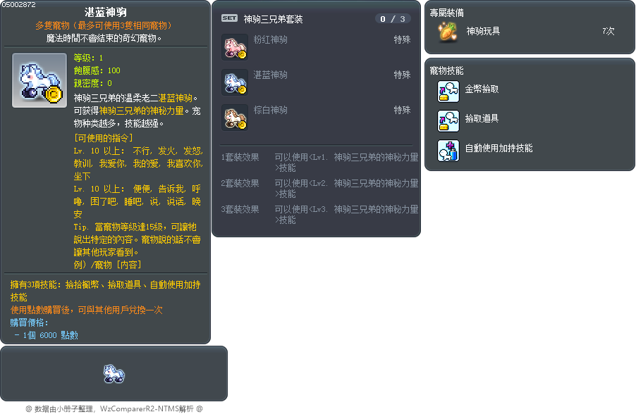 湛蓝神驹 Tooltip