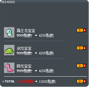 恐龙宝宝星星维生素 Tooltip