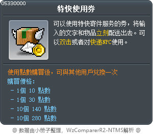特快使用券 Tooltip