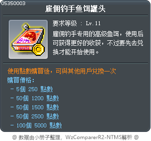 雇佣钓手鱼饵罐头 Tooltip