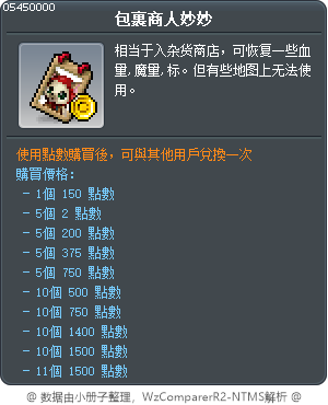 包裹商人妙妙 Tooltip