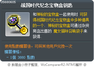 战国时代纪念宝物盒钥匙 Tooltip