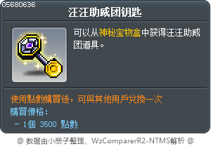 汪汪助威团钥匙 Tooltip