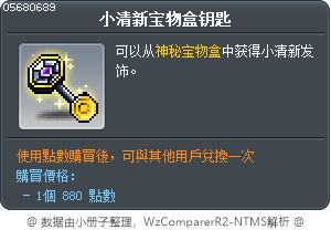 小清新宝物盒钥匙 Tooltip
