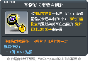 圣诞发卡宝物盒钥匙 Tooltip
