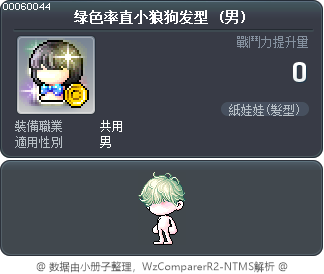 绿色率直小狼狗发型 Tooltip