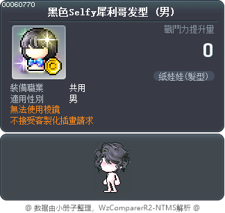 黑色Selfy犀利哥发型 Tooltip