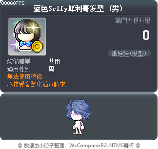 蓝色Selfy犀利哥发型 Tooltip