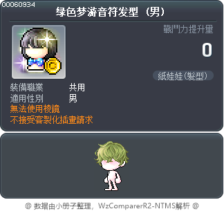 绿色梦游音符发型 Tooltip