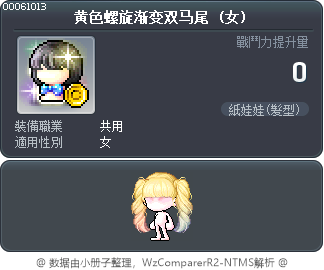 黄色螺旋渐变双马尾 Tooltip