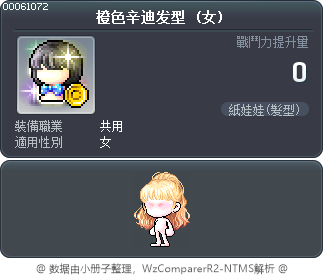 橙色辛迪发型 Tooltip
