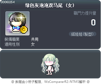 绿色灰泡泡双马尾 Tooltip