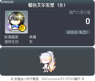 橙色艾尔发型 Tooltip