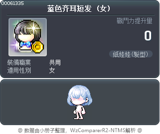 蓝色齐耳短发 Tooltip