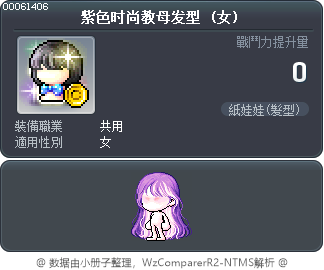 紫色时尚教母发型 Tooltip