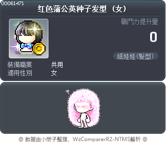 红色蒲公英种子发型 Tooltip