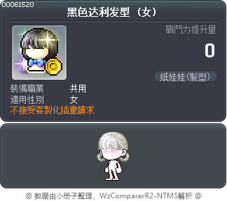 黑色达利发型 Tooltip