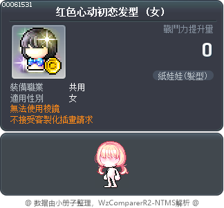红色心动初恋发型 Tooltip