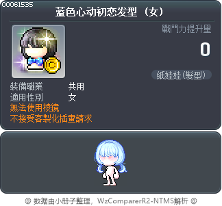 蓝色心动初恋发型 Tooltip