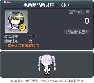 黑色鬼马精灵辫子 Tooltip
