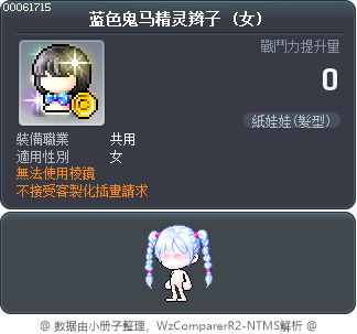 蓝色鬼马精灵辫子 Tooltip