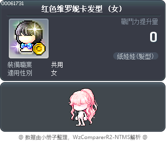 红色维罗妮卡发型 Tooltip