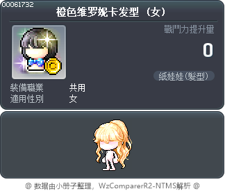 橙色维罗妮卡发型 Tooltip