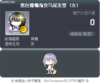 黑色慵懒渐变马尾发型 Tooltip