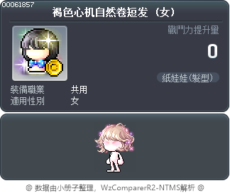 褐色心机自然卷短发 Tooltip