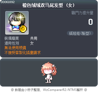橙色绒绒双马尾发型 Tooltip