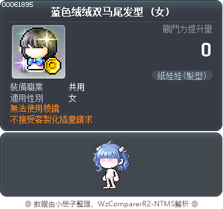 蓝色绒绒双马尾发型 Tooltip