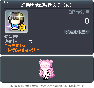 红色丝绒蛋糕卷长发 Tooltip
