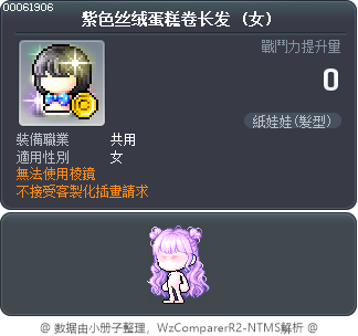 紫色丝绒蛋糕卷长发 Tooltip