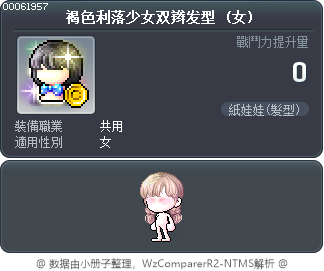 褐色利落少女双辫发型 Tooltip