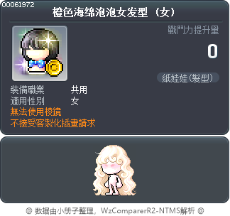橙色海绵泡泡女发型 Tooltip