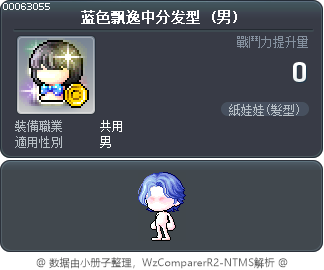 蓝色飘逸中分发型 Tooltip
