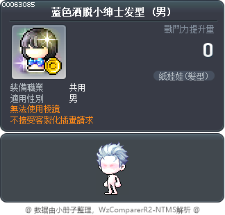 蓝色洒脱小绅士发型 Tooltip