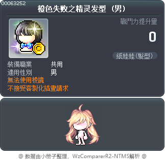 橙色失败之精灵发型 Tooltip