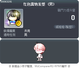 红色雷纳发型 Tooltip