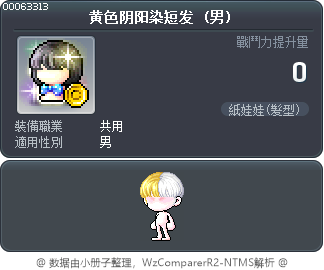 黄色阴阳染短发 Tooltip