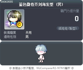 蓝色微卷齐刘海发型 Tooltip