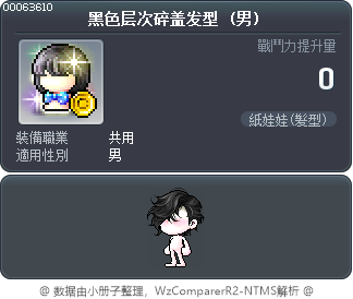 黑色层次碎盖发型 Tooltip