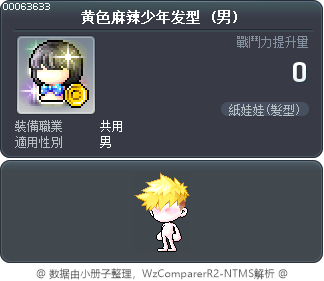 黄色麻辣少年发型 Tooltip