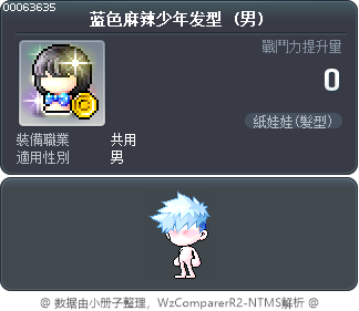 蓝色麻辣少年发型 Tooltip