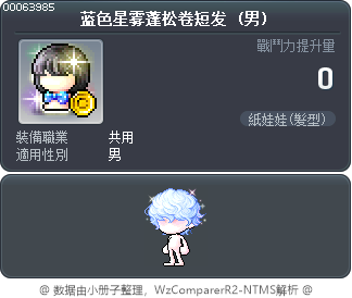 蓝色星雾蓬松卷短发 Tooltip