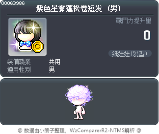 紫色星雾蓬松卷短发 Tooltip