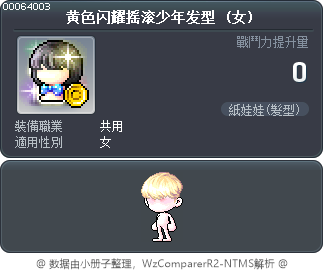 黄色闪耀摇滚少年发型 Tooltip